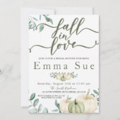 Invitation Tomber dans l'amour Aquarelle Citrouille Fête des  (Devant)