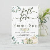 Invitation Tomber dans l'amour Aquarelle Citrouille Fête des  (Debout devant)