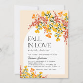 Invitation Tomber dans l'amour Automne Baby shower Floral (Devant)
