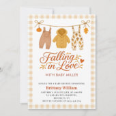 Invitation Tomber dans l'amour Automne Baby shower Vêtements (Devant)