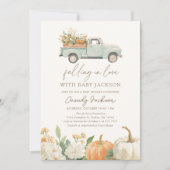 Invitation Tomber dans l'amour Automne Citrouille Baby shower (Devant)