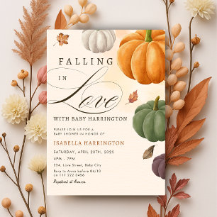 Invitation Tomber dans l'amour Automne Citrouille Baby shower
