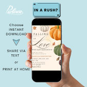 Invitation Tomber dans l'amour Automne Citrouille Baby shower