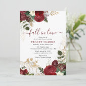 Invitation Tomber dans l'amour Automne Citrouille Floral Fête (Debout devant)