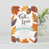Invitation Tomber dans l'amour Automne Feuilles Fête des mari (Debout devant)