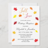 Invitation Tomber Dans L'Amour Automne Feuilles Mariage Récep (Devant)