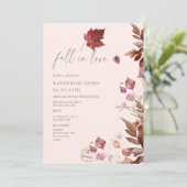 Invitation Tomber dans l'amour Automne Li l Citrouille Blush  (Debout devant)
