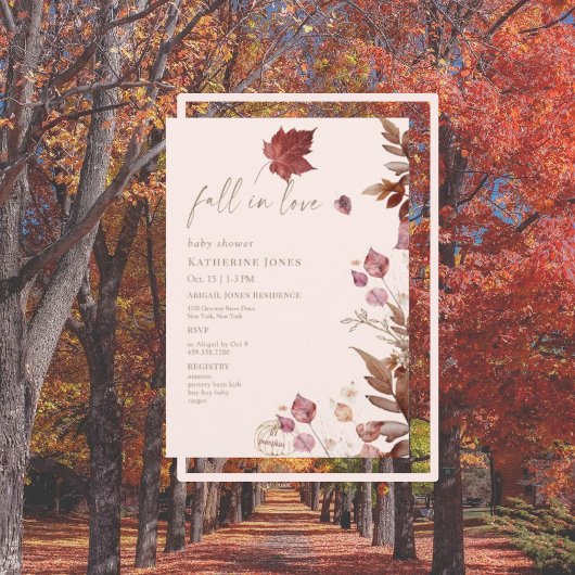 Invitation Tomber dans l'amour Automne Li l Citrouille Blush