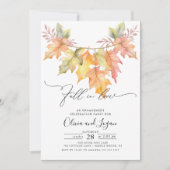 Invitation Tomber dans l'amour Automne Quitte la partie d'eng (Devant)