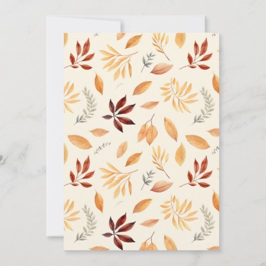 Invitation Tomber dans l'amour Automne Quitte la partie d'eng (Dos)