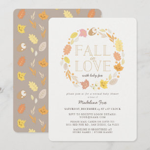 Invitation Tomber dans l'amour Automne Wreath Baby shower vir