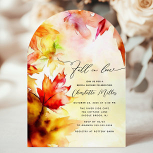 Invitation Tomber dans l'amour Autumn Foliage Fête des mariée