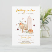 Invitation Tomber dans l'amour Baby shower Citrouille (Debout devant)