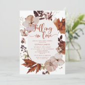 Invitation Tomber dans l'amour baby shower citrouille (Debout devant)