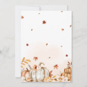 Invitation Tomber dans l'amour Baby shower Citrouille d'autom (Dos)