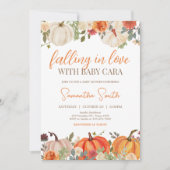 Invitation Tomber dans l'amour Baby shower Citrouille Floral (Devant)