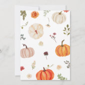 Invitation Tomber dans l'amour Baby shower Citrouille Floral (Dos)