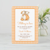 Invitation Tomber dans l'amour Baby shower Citrouille Twins (Debout devant)