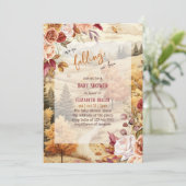 Invitation Tomber dans l'amour Baby shower d'automne (Debout devant)