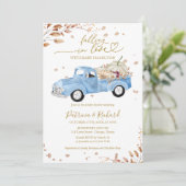 Invitation Tomber dans l'amour Baby shower de camion rose (Debout devant)