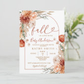 Invitation Tomber Dans L'Amour Baby shower Rustique Wildlower (Debout devant)