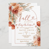 Invitation Tomber Dans L'Amour Baby shower Rustique Wildlower (Devant / Derrière)