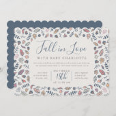 Invitation Tomber dans l'amour Baby shower Sip et voir (Devant / Derrière)