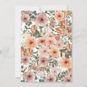 Invitation Tomber dans l'amour Blush Floral Citrouille Fête d (Dos)