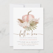 Invitation Tomber dans l'amour Blush rose Boho Citrouille Fêt (Devant)