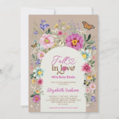 Invitation Tomber dans l'amour | Boho Fleur sauvage Baby show (Devant)