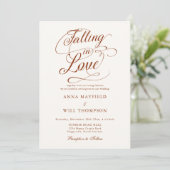 Invitation Tomber dans l'amour Boho Mariage de calligraphie r (Debout devant)