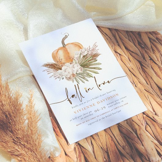Invitation Tomber dans l'amour | Boho Pampas & Fête des marié