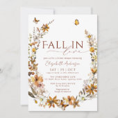 Invitation Tomber dans l'amour Boho Rustic Fleur sauvage Fête (Devant)