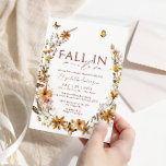 Invitation Tomber dans l'amour Boho Rustic Fleur sauvage Fête<br><div class="desc">Chute Dans L'Amour Boho Rustique Fleur sauvage Invitation À La Douche Nuptiale. Éléments correspondants disponibles.</div>