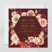 Invitation Tomber Dans L'Amour Bourgogne Cadre Fête des marié (Devant)