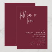 Invitation Tomber dans l'amour Bourgogne Fête des mariées min (Devant / Derrière)