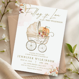 Invitation Tomber dans l'amour Chute Baby shower Citrouille p