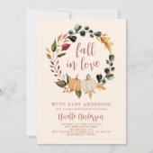Invitation Tomber dans l'amour Citrouille Baby shower de cour (Devant)