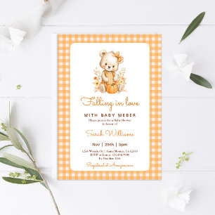 Invitation Tomber dans l'amour Citrouille Baby shower de l'ou
