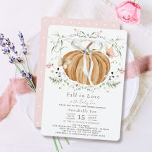 Tomber dans l'amour Citrouille Baby shower Fleur s