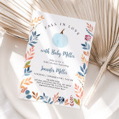 Invitation Tomber dans l'amour Citrouille bleu Baby shower fe