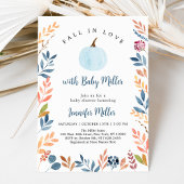 Invitation Tomber dans l'amour Citrouille bleu Baby shower fe