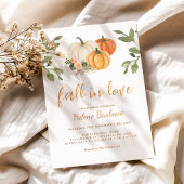 Invitation Tomber dans l'amour Citrouille Fête des mariées fl
