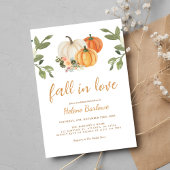 Invitation Tomber dans l'amour Citrouille Fête des mariées fl