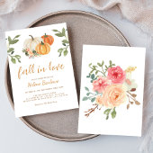 Invitation Tomber dans l'amour Citrouille Fête des mariées fl