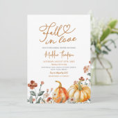 Invitation Tomber dans l'amour Citrouille Fête des mariées Fl (Debout devant)
