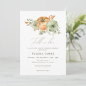 Invitation Tomber dans l'amour Citrouille Fête des mariées fl (Debout devant)