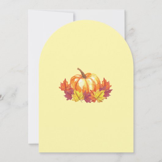 Invitation Tomber dans l'amour Citrouille & Feuilles d'automn (Dos)