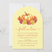 Invitation Tomber dans l'amour Citrouille & Feuilles d'automn (Devant)