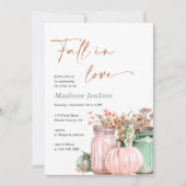 Invitation Tomber dans l'amour Citrouille Floral Jars Fête de (Devant)